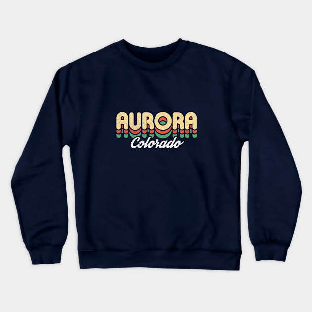 Retro Aurora Colorado Crewneck Sweatshirt by rojakdesigns